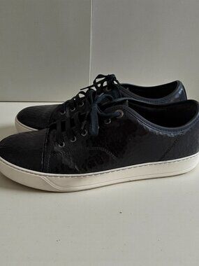 LANVIN Men's DBB1 Scarpe Black Leather Sneakers Size 10